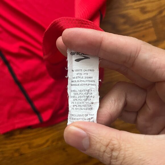 Brooks Wawa Distance 3.0 Short Sleeve T-Shirt Men's L Red Running Marathon Gym - Picture 4 of 6